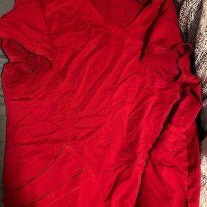 Red scrub top
